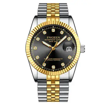 

Watches Luxury Men's Watch Men Waterproof Stainless Steel Auto Date Calendar Sport Gold Black Drop Shiping Retail Price of $120