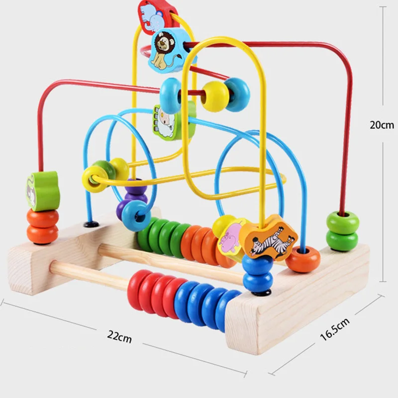 Детские деревянные круглые бусины раннее образование Abacus развития интеллектуальные Овощи Фрукты животных игрушки для детей