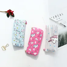 1Pcs Kawaii font b Pencil b font font b Case b font Unicorn Flamingo Canvas Gift
