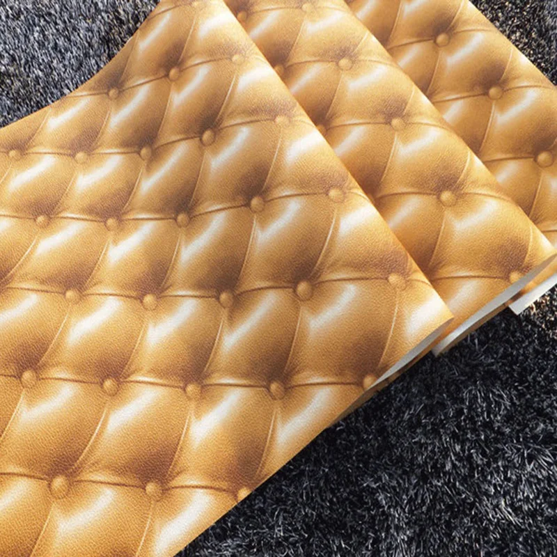 Imitation Leather Soft Package Wallpaper Roll PVC Waterproof Livingroom TV Wall Decoration Wallpaper Bedroom Papel De Parede 3D Imitation Leather Soft Package Wallpaper Roll PVC Waterproof Livingroom TV Wall Decoration Wallpaper Bedroom Papel De Parede 3D