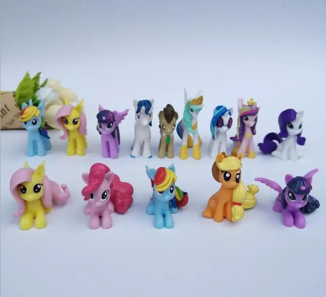 

50pcs/lot Colorful cartoon horse beauty 4-5cm action figure model toys,girls toys birthday gift,home decor hot sale capsule doll