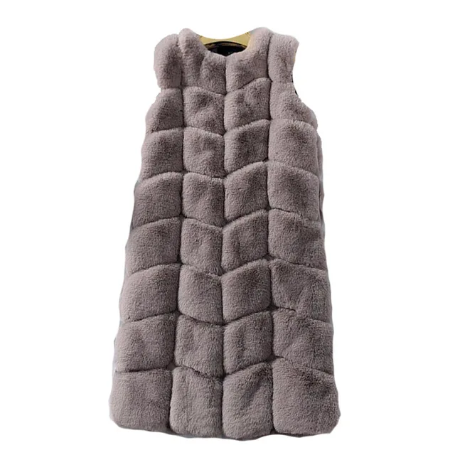 Зимнее пальто Женская пушистая куртка Толстая Теплая стеганая куртка из искусственного меха Модные женские меховые жилеты