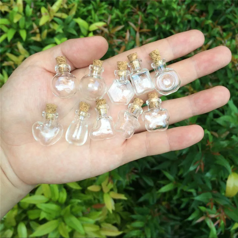 Glass Mini Bottles Pendants 100pcs Small Diy Bottles With Cork Diy Cute Jars Christmas Wedding Gifts Vials
