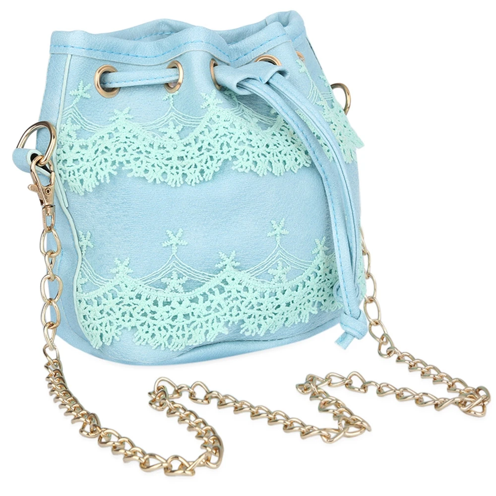 

Guapabien Fashionable Pure Color Diagonal Chain Drawstring Design Shoulder Bag