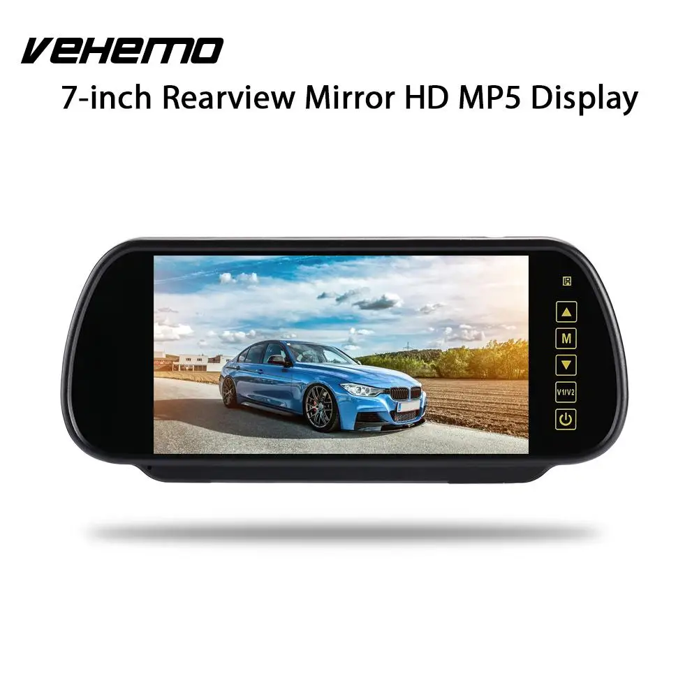 Vehemo Bluetooth " TFT-LCD Портативный Премиум Автомобильное зеркало заднего вида автомобиля монитор MP5/DVD/ТВ/м ТВ Экран 2-CH видео Вход