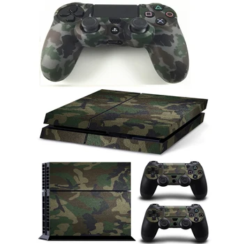 

PS4 Camouflage Silicone Rubber Soft sleeve Skin Grip Cover Case Protector+Vinyl pattern Skin Sticker For Playstation 4 PS4 PS 4
