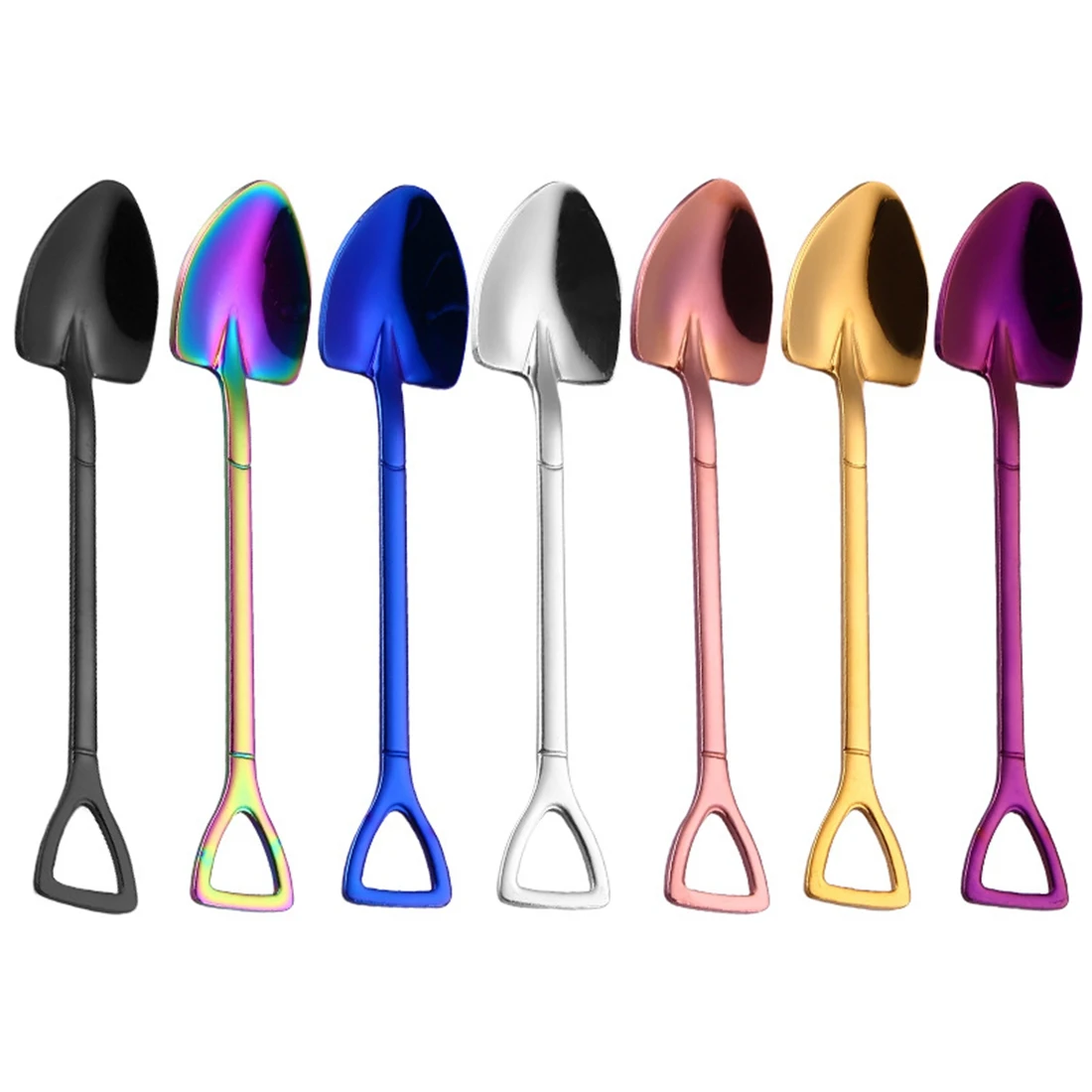 

creative stainless steel 304 small shovel spoon design gold-plated tableware coffee spoon ice cream soup honey spoon delicate
