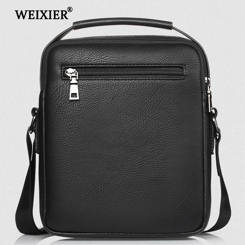 Kopen WEIXIER 2019 Nieuwe Mode PU Leer Mannen Designer Hoge Kwaliteit Schoudertas Toevallige Rits Kantoor Messenger Bags
