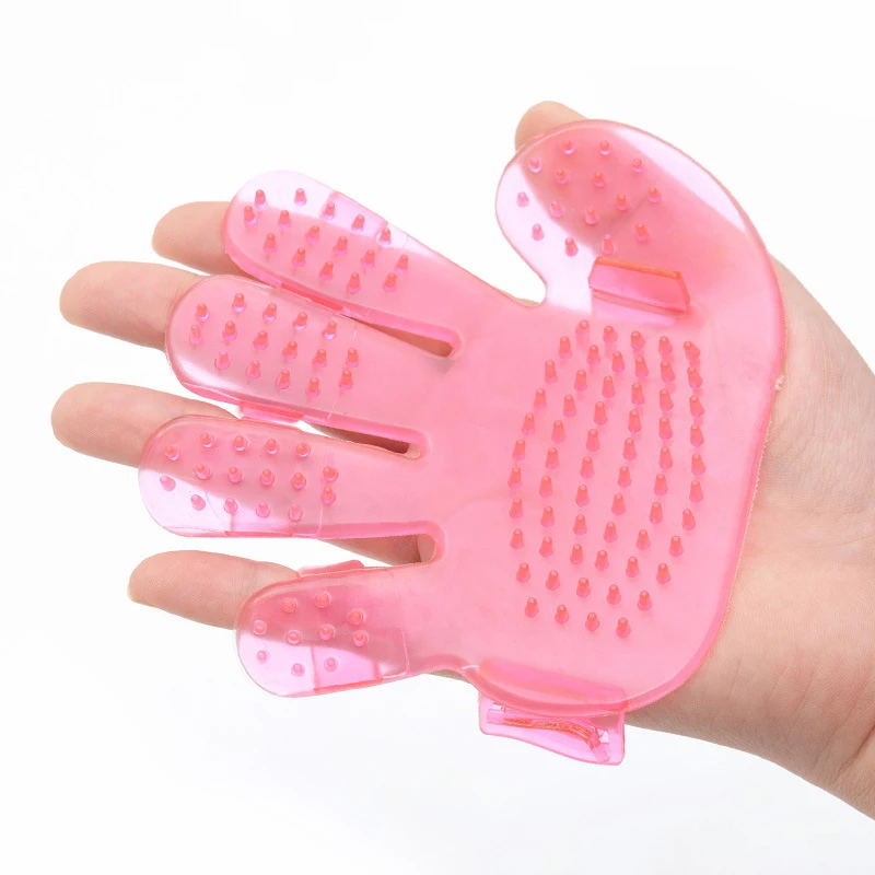 Hoomall 1 шт. силиконовая собачья кошечка чистительная ГРЕБЕНКА для ванной уход за волосами перчатка для ухода за волосами массажный душ для домашних животных щетка для собак - Цвет: Pink