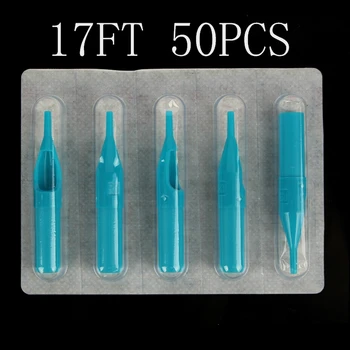 

YILONG 17FT Box of 50Pcs Blue Sterile Disposable Tattoo Nozzle Tips For Needle Tube