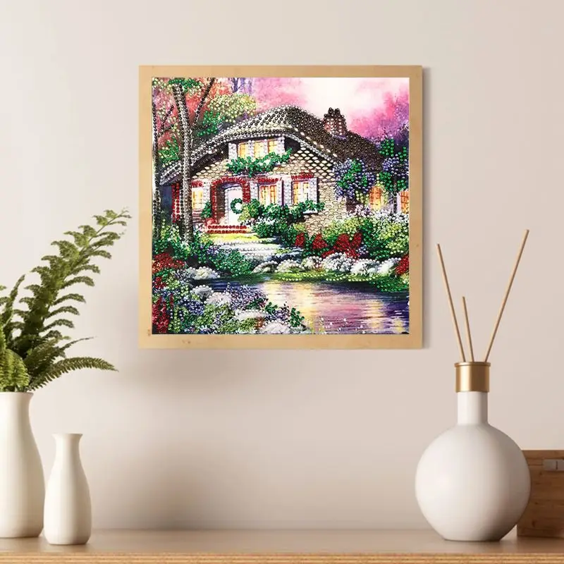 

Tree House 5D Special Shaped Diamond Painting Embroidery Needlework Rhinestone Crystal Cross Craft Stitch Kit DIY