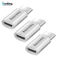 Ascromy 3 шт. USB C для Micro USB зарядное устройство адаптер для нового Apple iPad Pro 11 12,9 дюймов iPadpro Тип C конвертер USBC зарядка