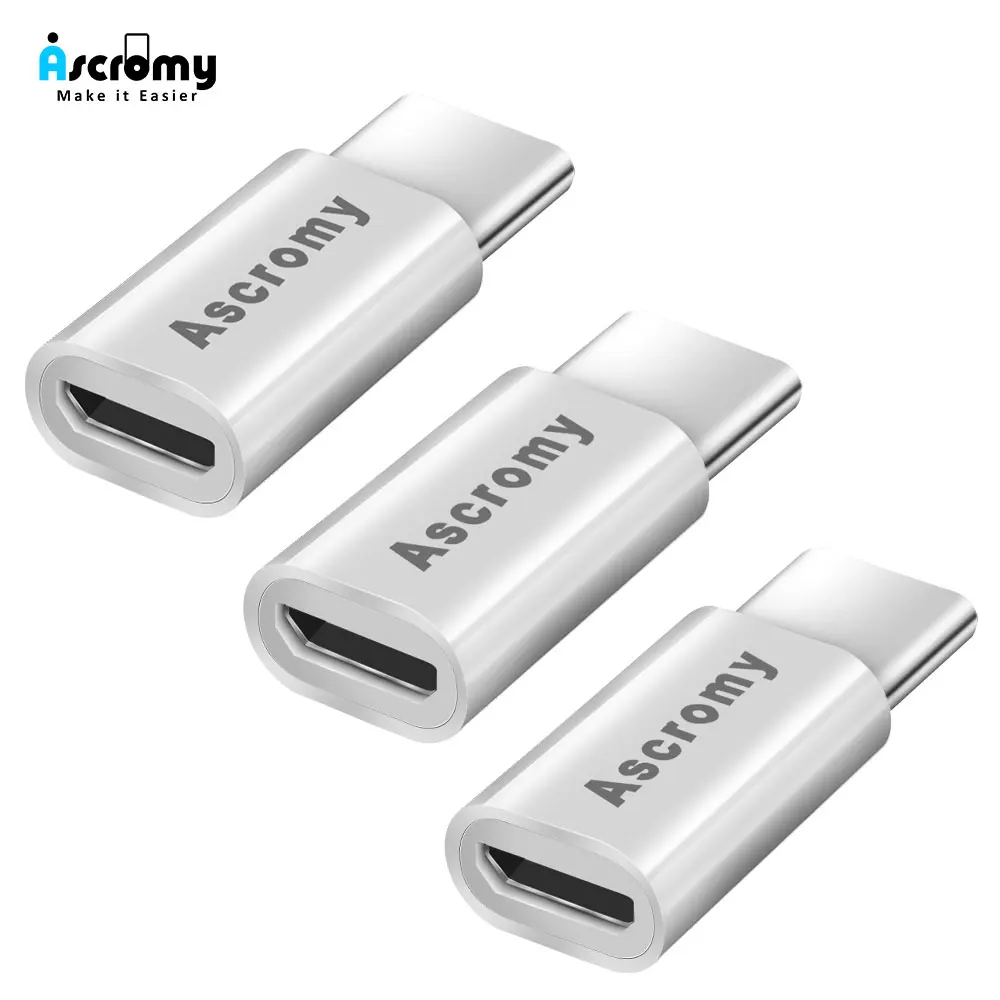 

Ascromy 3PCS USB C to Micro USB Charger Adapter for New Apple iPad Pro 2018 11 12.9 inch iPadpro Type C Converter USBC Charging