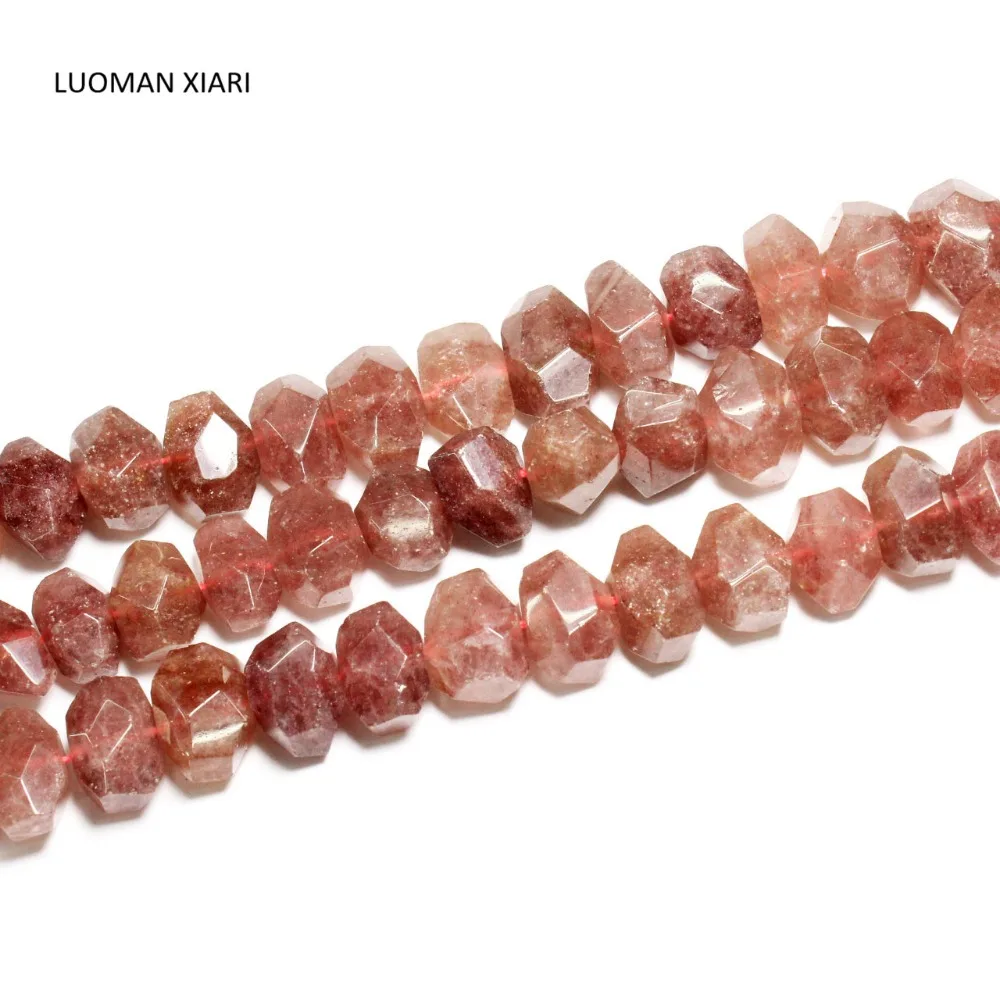 

LUOMAN XIARI Natural Irregular Strawberry Quartz Stone Beads For Jewelry Making DIY Necklace Material about 14*20 mm Strand 15''