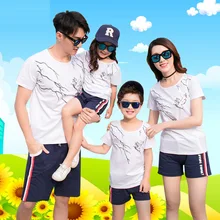 

Family Clothing Mother Daughter Clothes 2018 Summer Style Fashion T shirt Shorts Family Matching Outfits Father Son Clothes Set