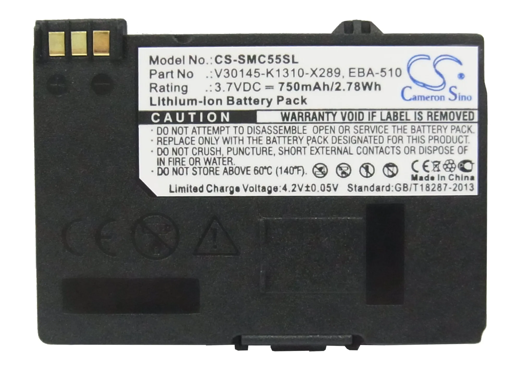 

Upgrade! Cameron Sino 750mAh Battery EBA-510 for Siemens A51, A52, A55, A56,A57,A60,A62,A65,A75,C55,C56,C60,C61,C70, C71,A70