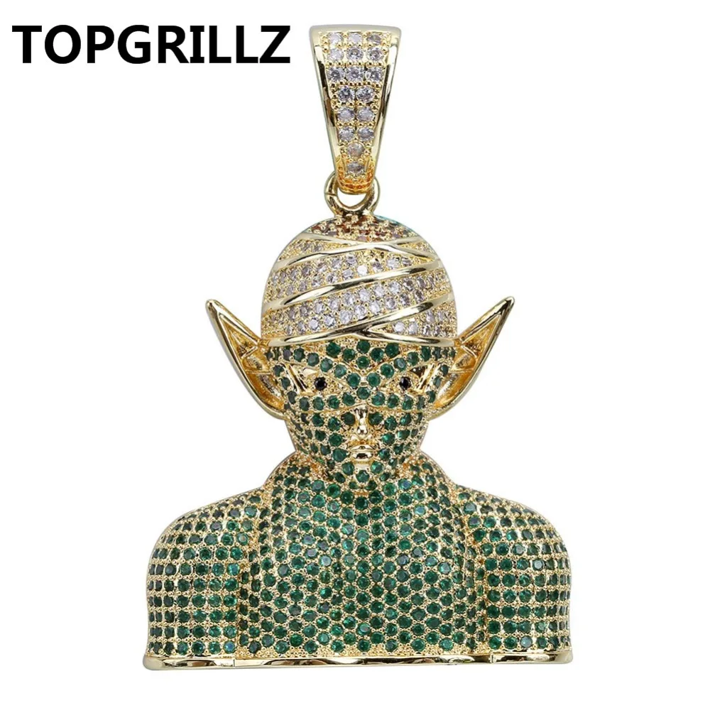 

TOPGRILLZ Hip Hop Bick Devil Necklace & Pendant Men's Gold Color Iced Out Cubic Zircon Necklaces Jewelry Gifts