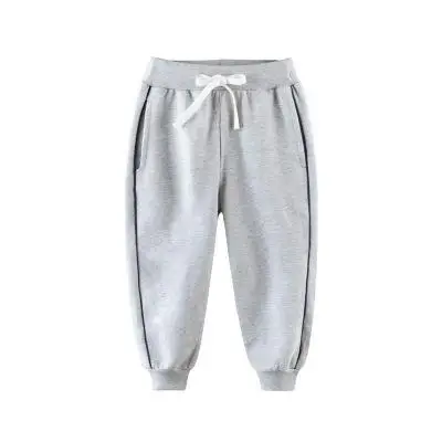 Новая весенне-Осенняя детская одежда штаны для детей от 4 до 9 лет спортивные штаны для мальчиков хлопковые брюки Простые Модные Штаны для мальчиков - Цвет: grey