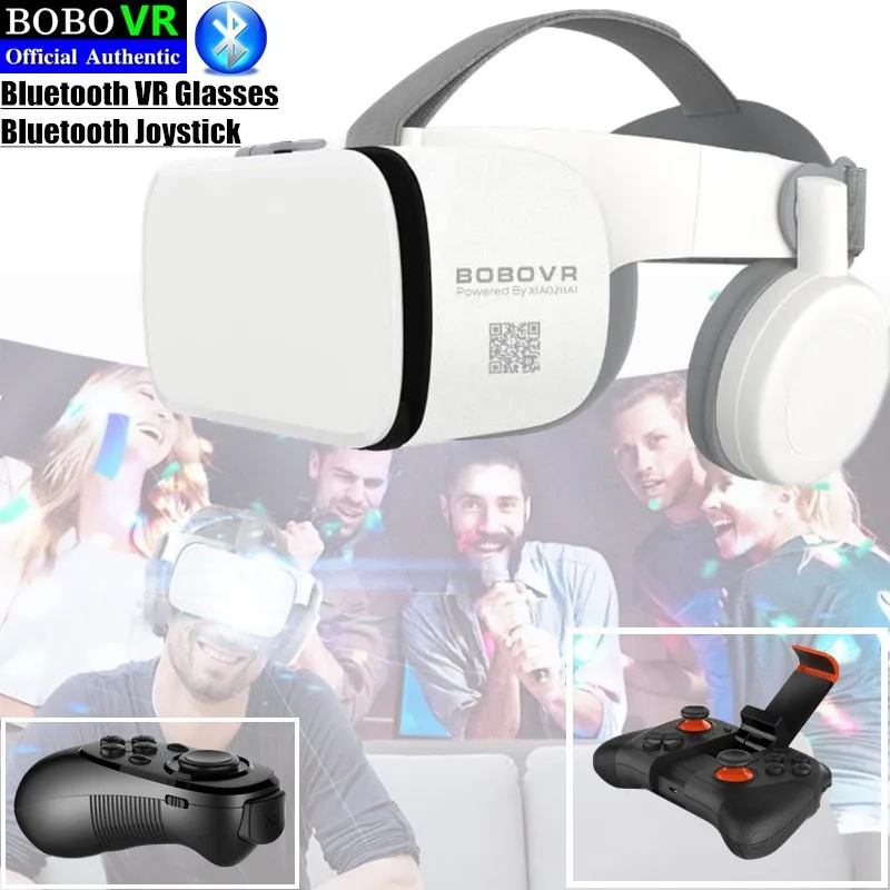 BOBO VR Z6 Bluetooth 3D очки виртуальной реальности коробка Google Cardboard стерео микрофон гарнитура шлем для 4,7-6," смартфон+ джойстик