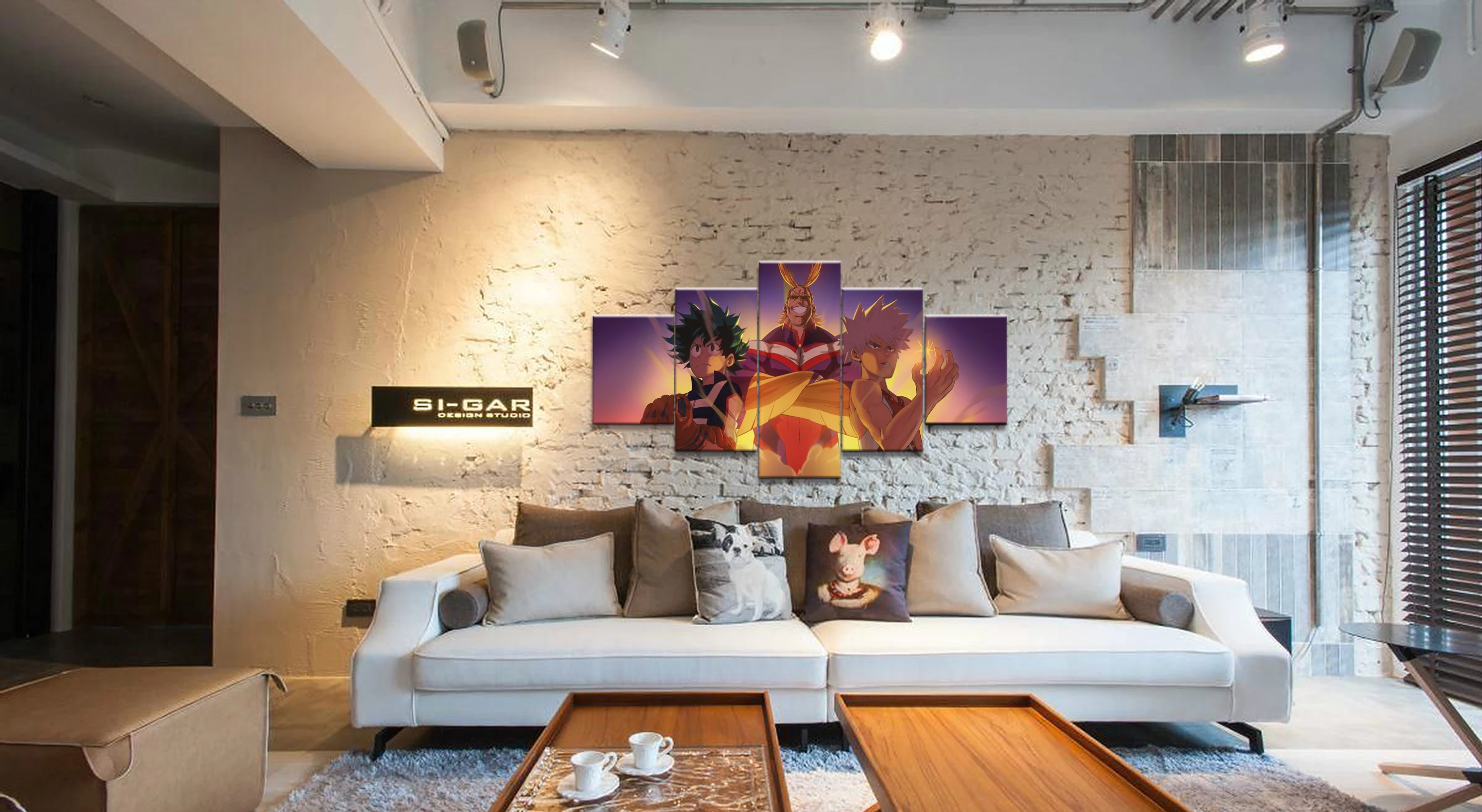 Wall Art Poster Painting Modular Pictures For Living Room Decorative Pictures Canvas Printed 5 Panel My Hero Academia Animation