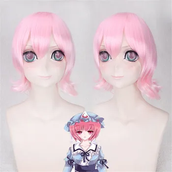 

New arrival TouHou Project hair jewelry synthetic hair accessories for Saigyouji Yuyuko cosplay pink wigs for women Halloween