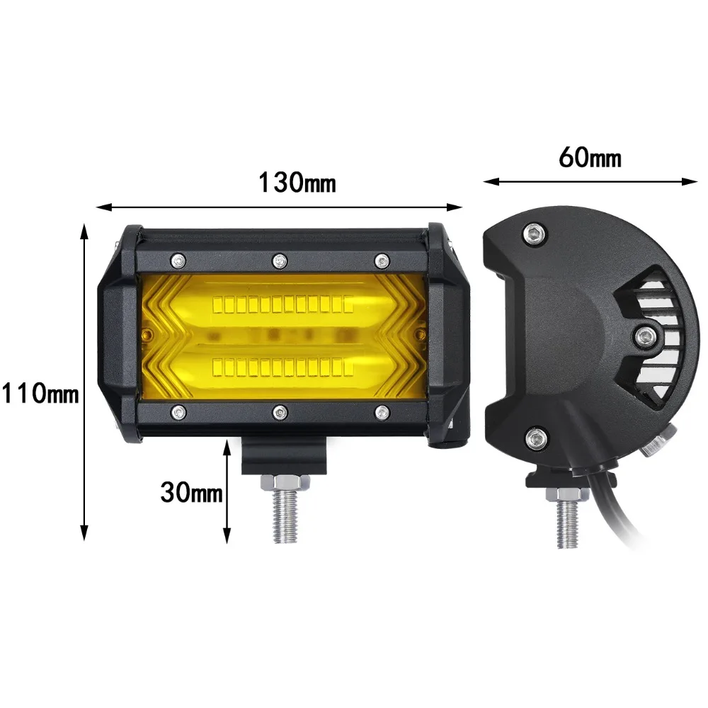 LM 2 шт. 5," 24 Вт Высокая мощность IP67 Водонепроницаемый 3000K 6500K 10-30 в DC внедорожный Автомобильный светодиодный рабочий светильник желтый 12 в 24 В