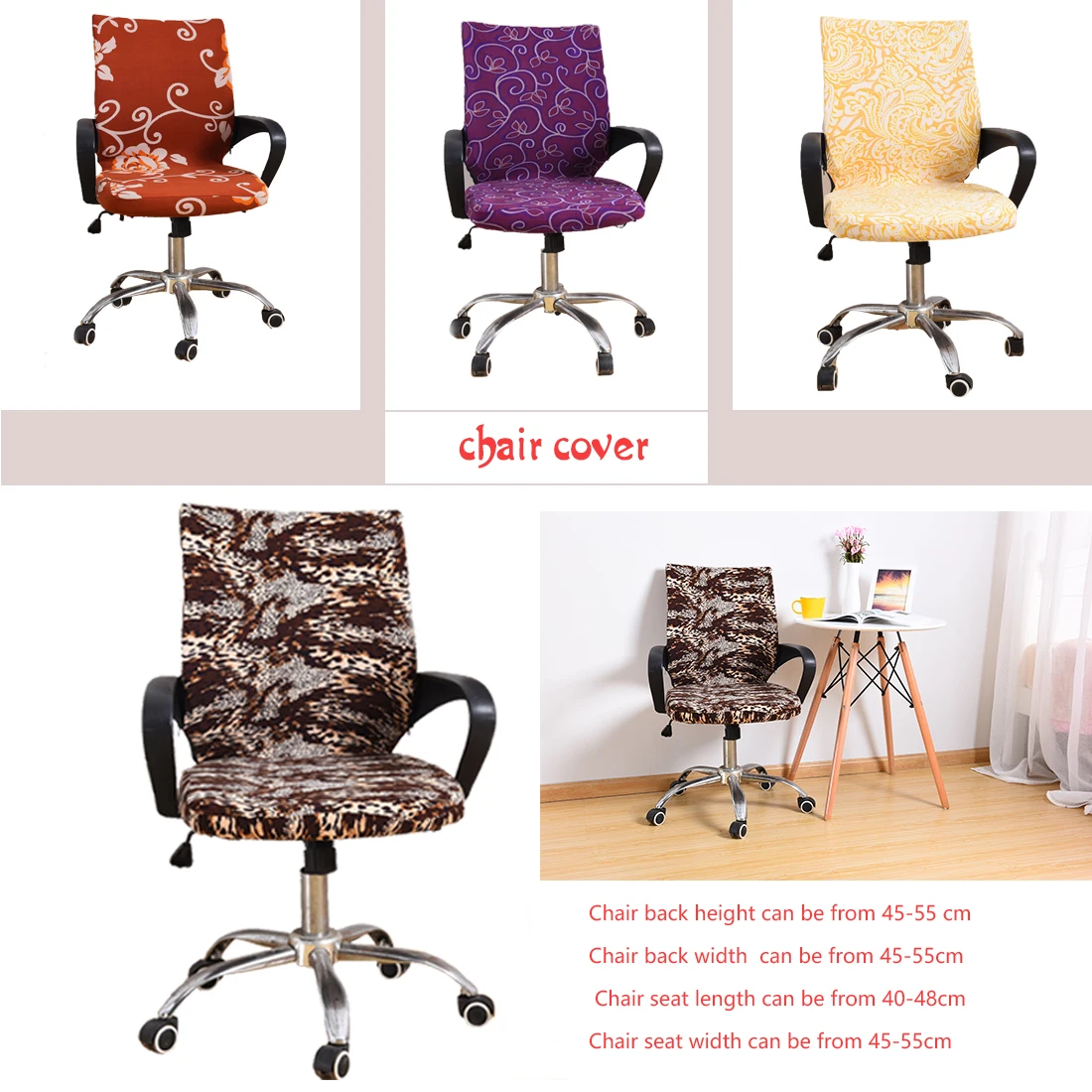 

Rotating Office Computer Chair Cover Spandex Covers for Chairs Lycra Chair Stretch Case to Fit office Chair