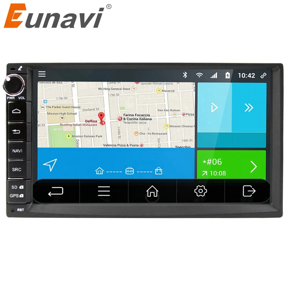 Eunavi 2 din Android 7.1 Car Radio multimedia player 7 inch 2din GPS+Wifi+Bluetooth+Radio+DDR3+Capacitive Touch Screen+3G+audio |