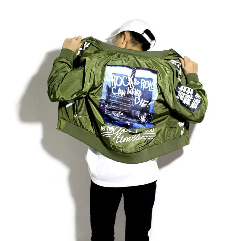 

street Graffiti rock and roll baseball Coats Classic MA1 pilot flight jackets Bomber for men women couple jacket Outerwear