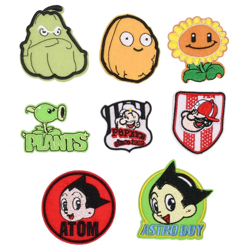 Детская мультяшная вышивка пластырь Astro Boy Seaman Zombotany DIY модные аксессуары для
