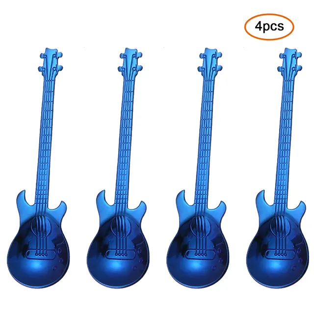 7pcs 4pcs Guitar Coffee Spoon Set Stainless Steel Dessert Ice Cream Spoon Tea Spoon Coffee Accessories Flatware Drinking Tools Spoons Aliexpress