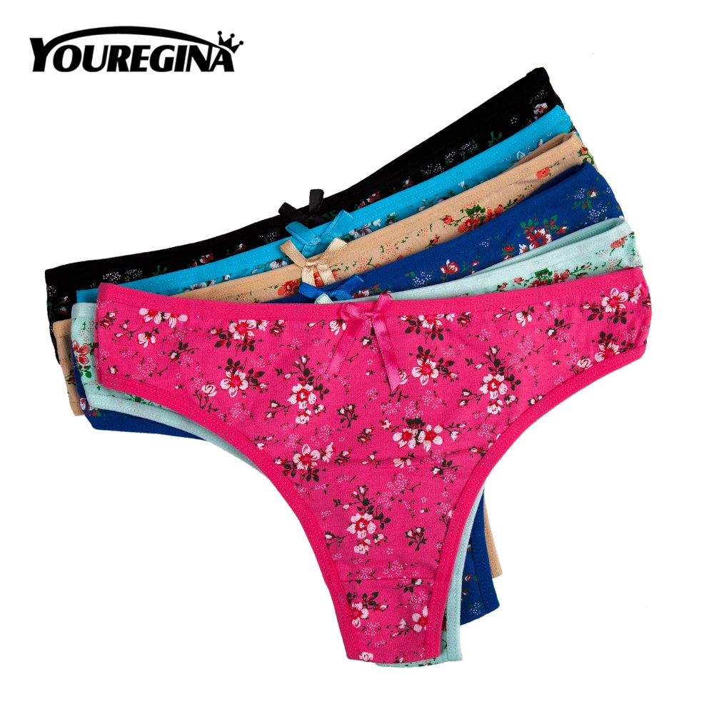New women 5 pcs lots pink back print leopard  cotton bikinis  underwear panties