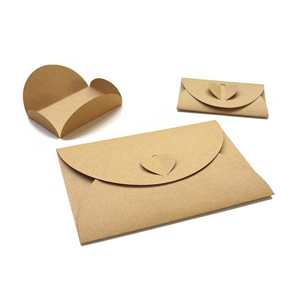 50 шт/партия ручной работы сердце крафт конверт винтажные конверты канцелярские принадлежности в стиле «Ретро» набор фотооткрытка для хранения Рождественский подарочный пакет