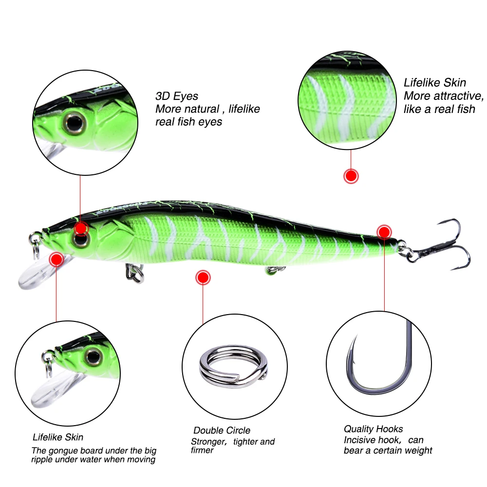 Рыболовные приманки Peche Minnow воблеры и крутящиеся искусственные ABS жесткие для