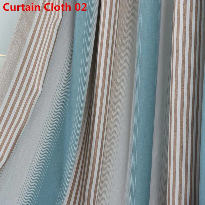 Современные занавески в скандинавском стиле для гостиной, спальни, средиземноморские занавески, Затемненные полосатые льняные занавески на заказ X442#30 - Цвет: Curtain Cloth 02