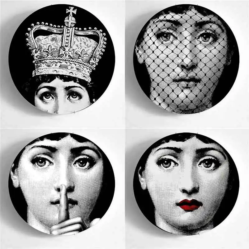 8/10 дюймов мода Милан посуда Живопись Дизайн ногтей Fornasetti тарелки тарелка Настенный декор аксессуары для дома