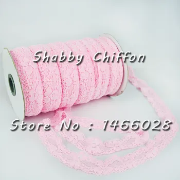 

100 yard / lot , lace elastic -- pink color elastic -- headwear for shabby flowers