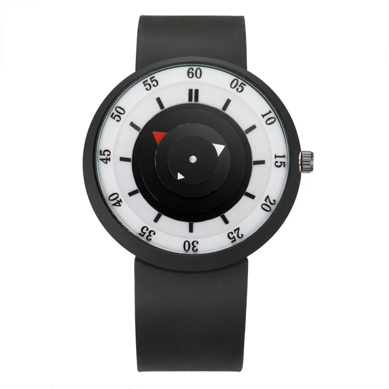 

Couple Watches Fashion Casual Creative Trend Disc Green Silicone Second Hand Pointer Male And Female Students Quartz Watch