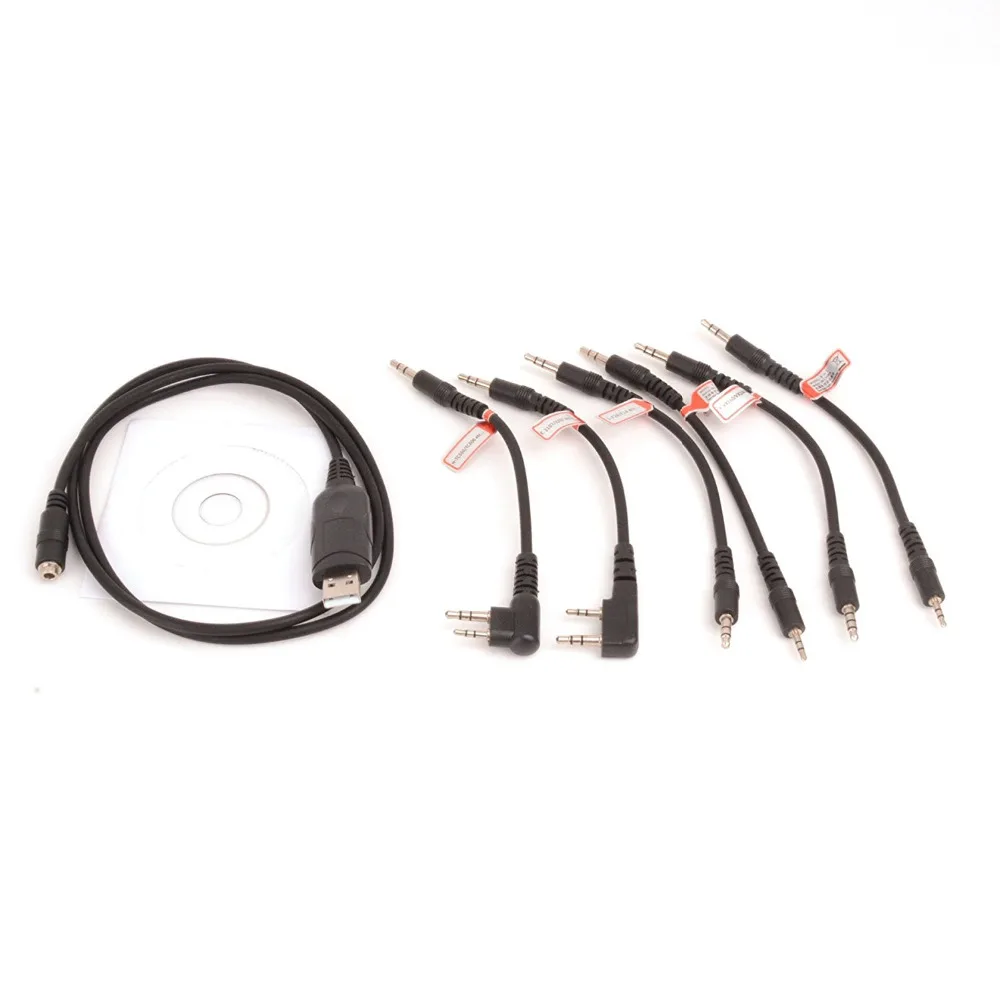 6 in 1 USB Programming Cable For YAESU BAOFENG BF-888S UV-5R For KENWOOD PUXING For Motorola For IC Radio Walkie Talkie