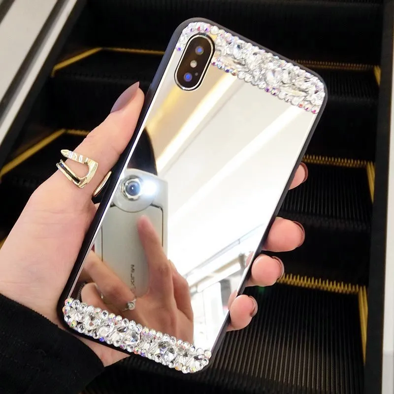 Зеркальный чехол для Huawei honor 10 i lite 20 y9 p smart 2019 p20 p30 pro mate plus nova 3i со стразами