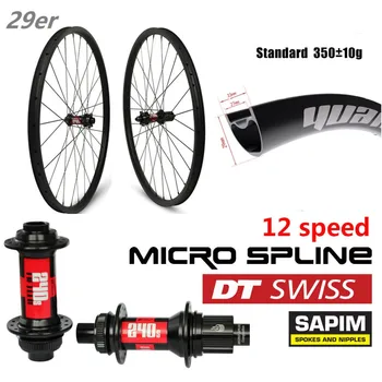 

29er Carbon MTB Wheel XC AM Wheelset Japan Toray Carbon Rim 33mm 29mm mountain bike Rim 350g Only with 12 Speed DT Swiss 240 hub