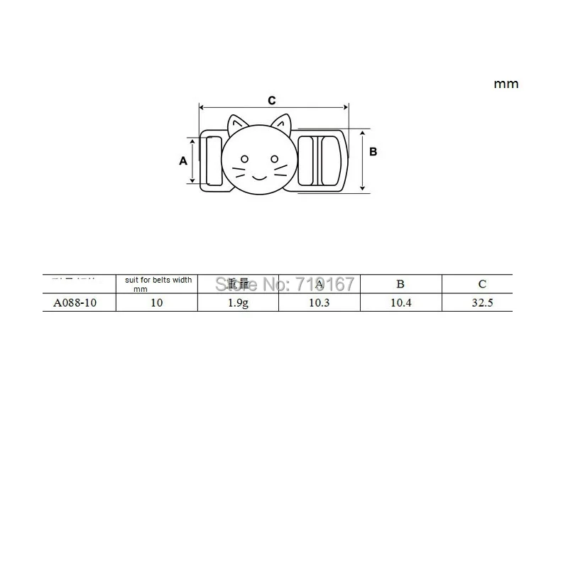 Новый Hello Kitty 10 мм пластиковые пряжки одежды поясная сумка ремни Пряжка, застежка собака кошка животные воротник пряжки ремня 100 шт./лот