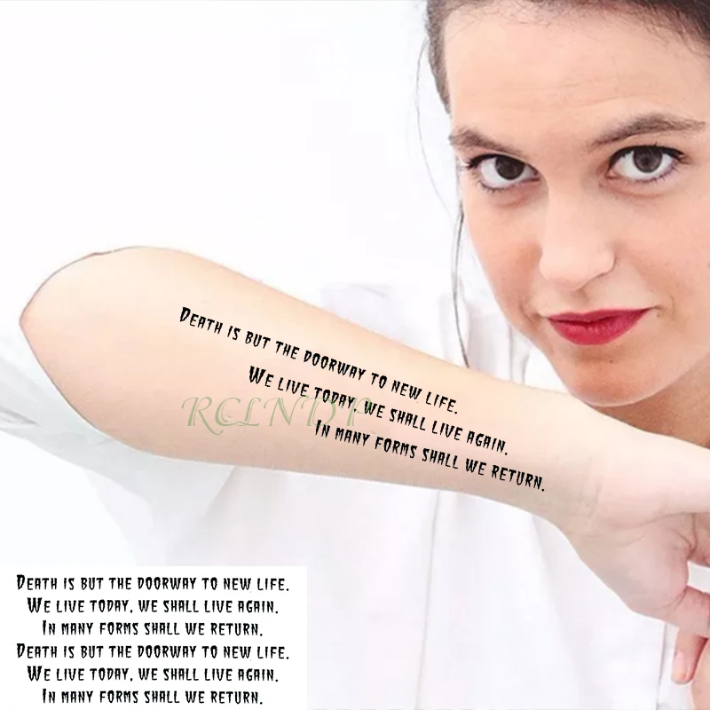 

Waterproof Temporary Tattoo Sticker words letter sentence tatto stickers flash tatoo fake tattoos for kid Men women