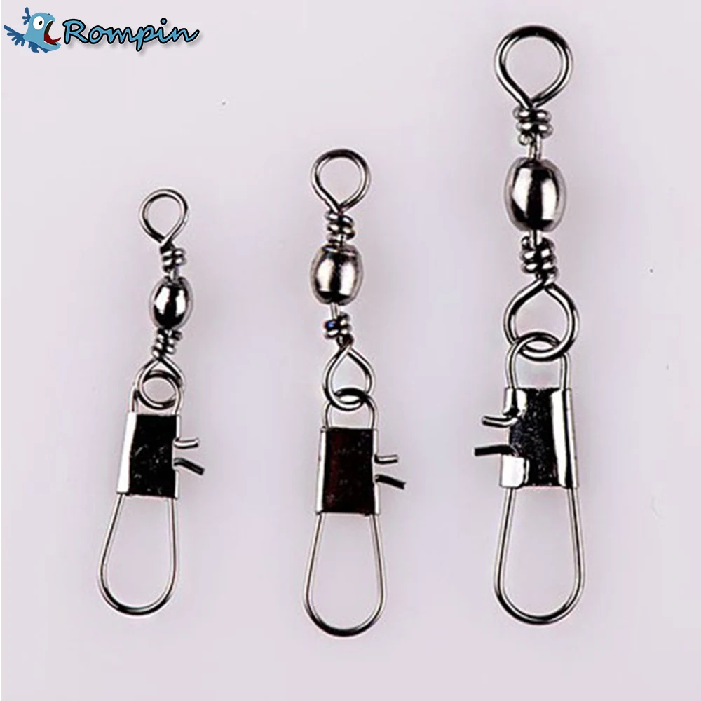 Rompin 50pcs Interlock Snap Ball Bearing Swivel Rolling Solid Rings Fishing Connector Boat Fishing Hooks Rompin 50pcs Interlock Snap Ball Bearing Swivel Rolling Solid Rings Fishing Connector Boat Fishing Hooks