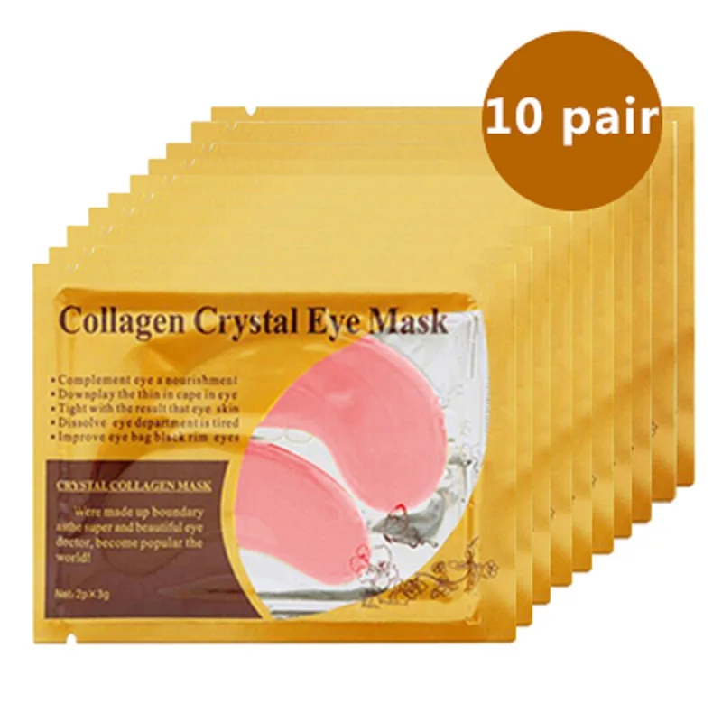 

efero 10pairs/lot Pink Crystal Collagen Eye Mask Face Care Eye Patches Remove Dark Circle Anti-Aging Anti-Puffiness Moisturizing