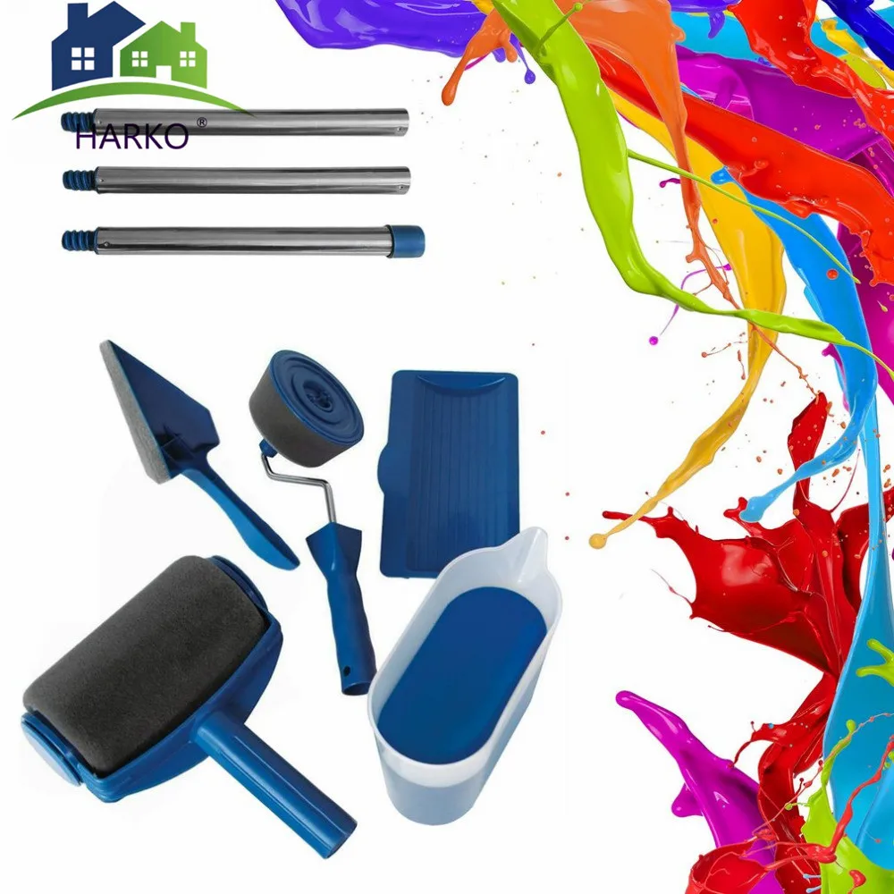 6PCS Home Paint Roller Set Professional Multifunction Paint Brush With