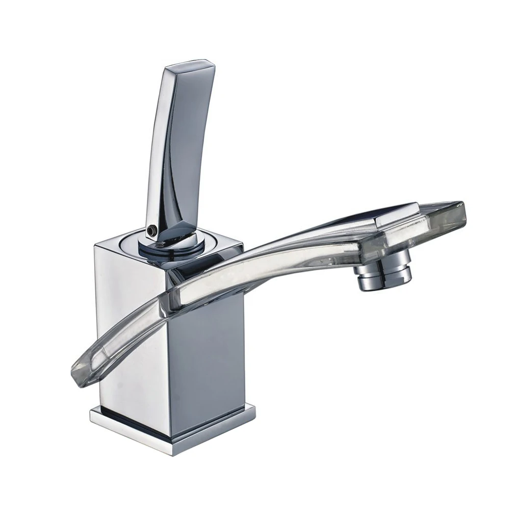 

DSHA Hot Sale Bathroom Basin Tap in Post Modern Style Chrome Finish Kitchen Sink Faucet with Acrylic Water Nozzle