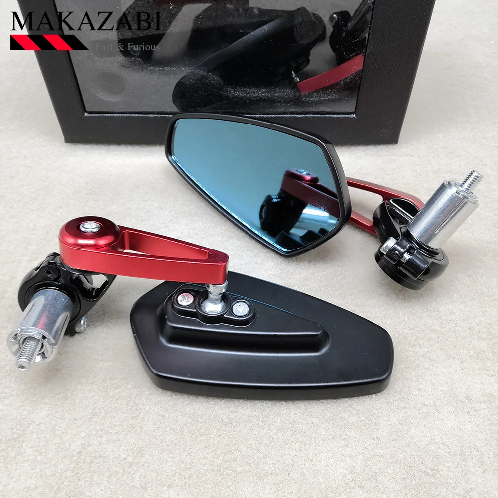 Motocicleta de Alumínio Câmera de Visão 1 Par Espelho da 7 e 8 22mm Motorbike Bicicleta Guiador Bar End Side Espelho Retrovisor Universal Traseira Espelhos 16 22mm barra espelho final moto retroviseira moto 015