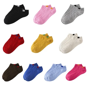 

1 Pair Unisex Women Stripe Cotton Socks Short Ankle Low Cut No-show Casual Soft