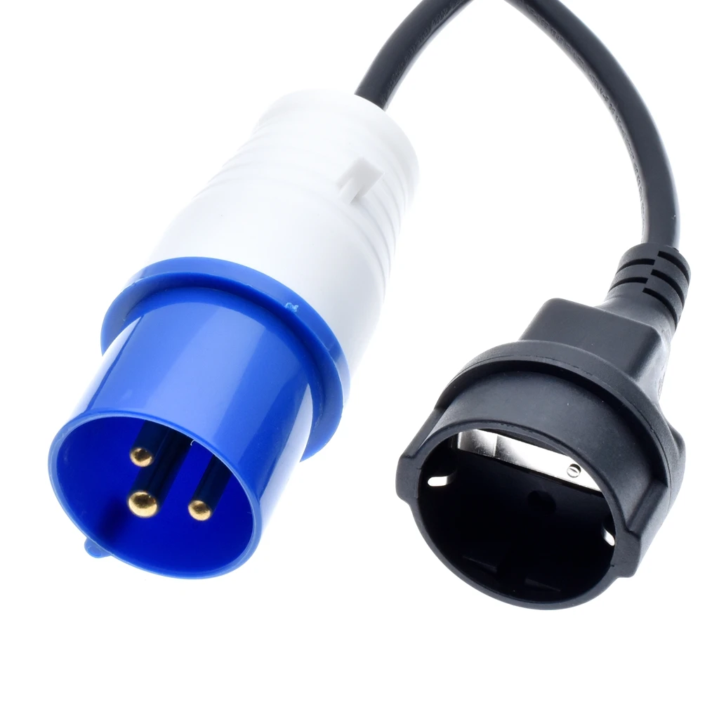 Розетка IEC309 316P6 в Schuko CEE7/3 Подключите штекер к штепсельному шнуру питания 306C6